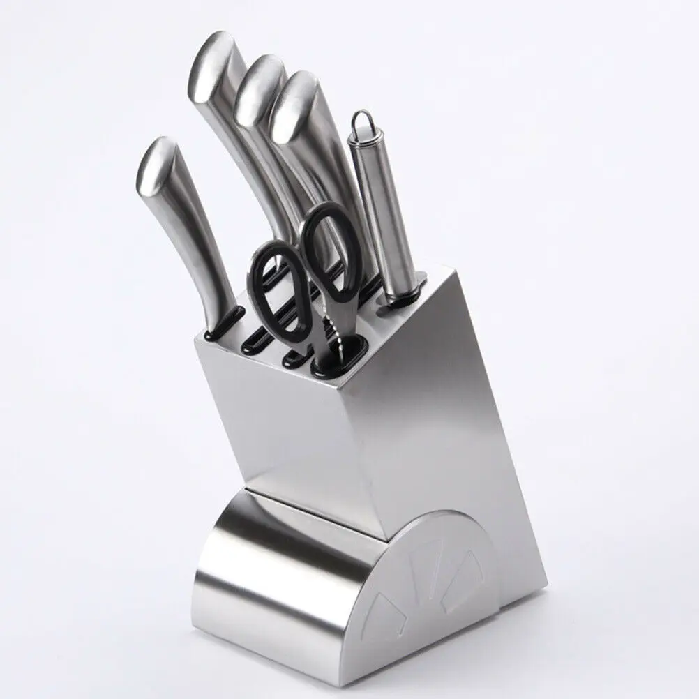 Домашние кухонные ножи чистая Подставка-органайзер инструмент стойка из нержавеющей стали набор ножей Универсальный один размер