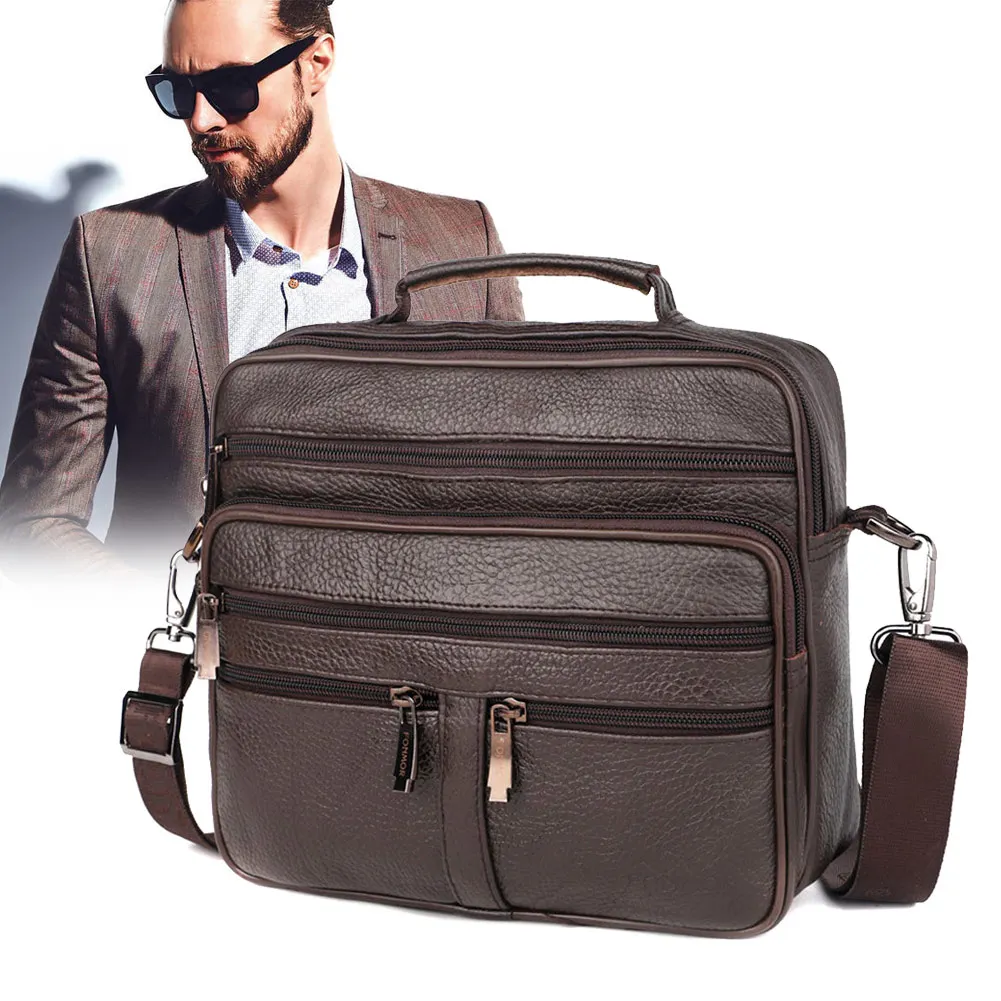 

1PC Men Handbag Genuine Leather Adjustable Strap Business Crossbody Bag Handbag KA-BEST
