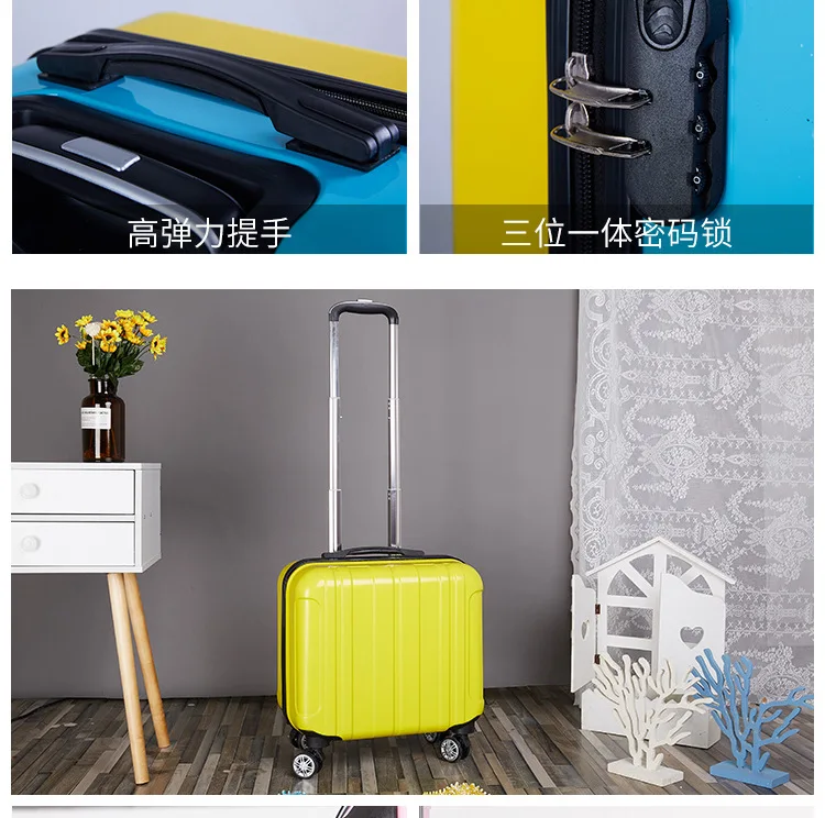 ZYJ Customizable Girls Boys Travel Trolley Luggage kids Cute Alloy Rolling Airplane Suitcase Trunk 18 inch Luggage (19)