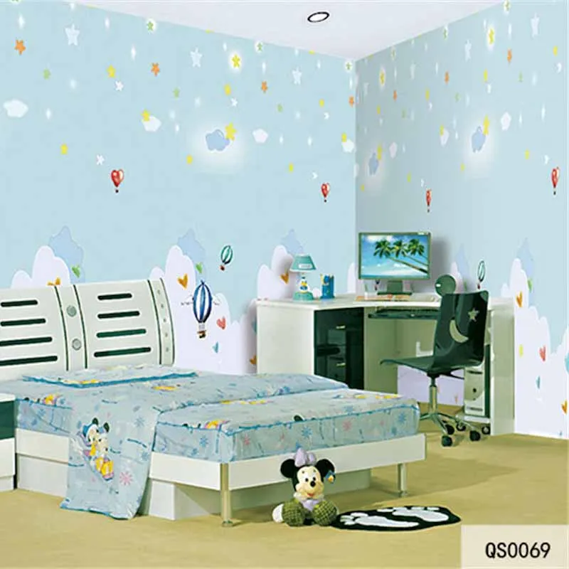 

Custom Fabric & Textile Wallcoverings For Walls Seamless Matt Silk For Kids' Bedroom murals Cloud Abstract Star Home Decor Good