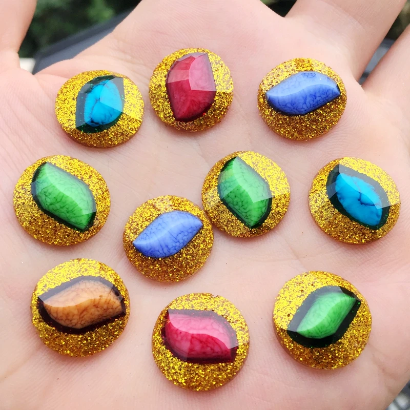 

10pcs 16mm Mix Round Evil Resin Eye Stripe Spacer Bead Jewelry Fashion DIY For Making Women Gifts -A03A