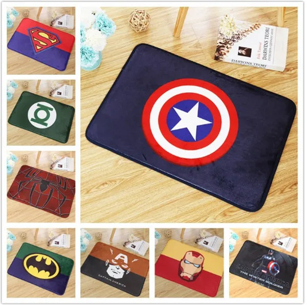 

40*60cm Captain America Carpet Hallway Doormat Anti - Slip Bathroom Carpet Absorb Water Kitchen Mat/Rug