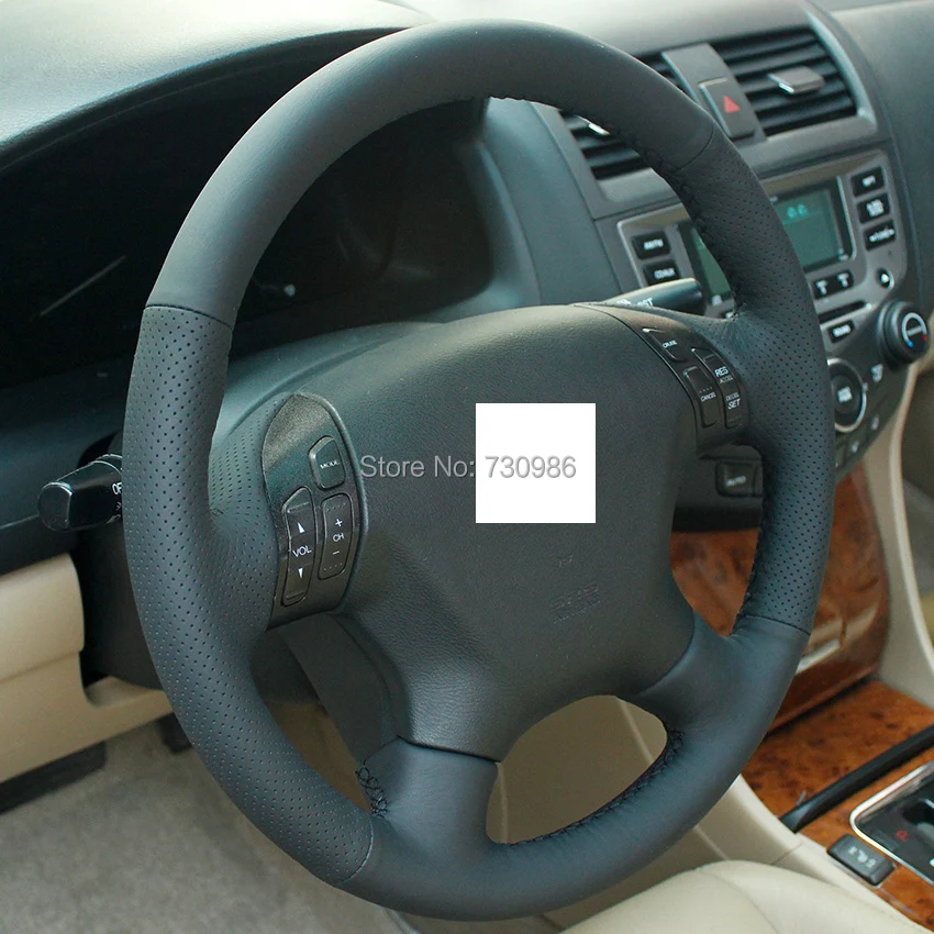 Xuji Steering Wheel Cover For Honda Accord 7 2004 2005 2006 2007 Car Xuji Steering Wheel Cover For Honda Accord 7 2004 2005 2006 2007 Car Special Hand Sched Black Genuine Leather Covers In From Automobiles