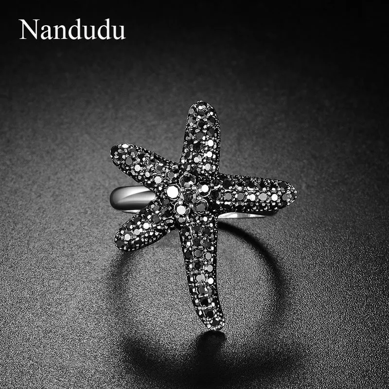 Nandudu бренд Starfish растягивающиеся Кольца Мода Горячая Распродажа серебряный цвет с