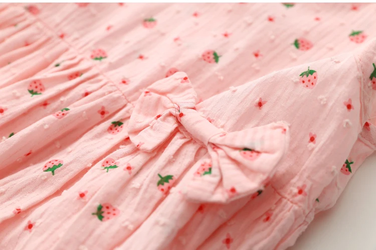 2018 Summer New Fashion Sleeveless Fruit Print Yellow Pink Blue Princess Bow Kids Girls Female Children Dresses (15)