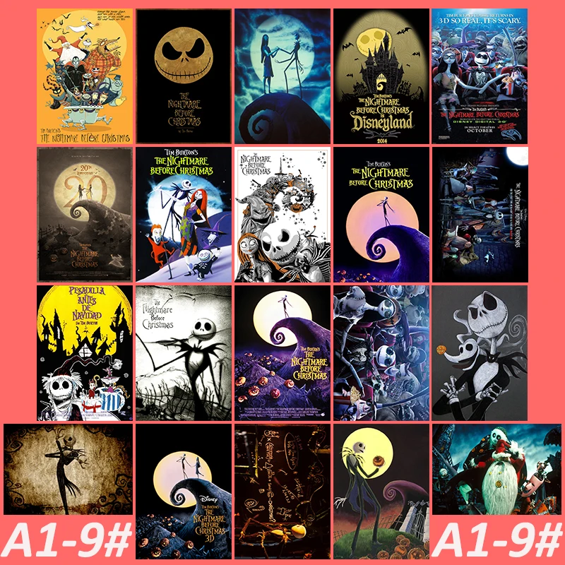 

A1-9# The Nightmare Before Christmas 20/pcs PVC Series Sticker Home Decor Fridge Styling Wall Travel Suitcase Graffiti Styling