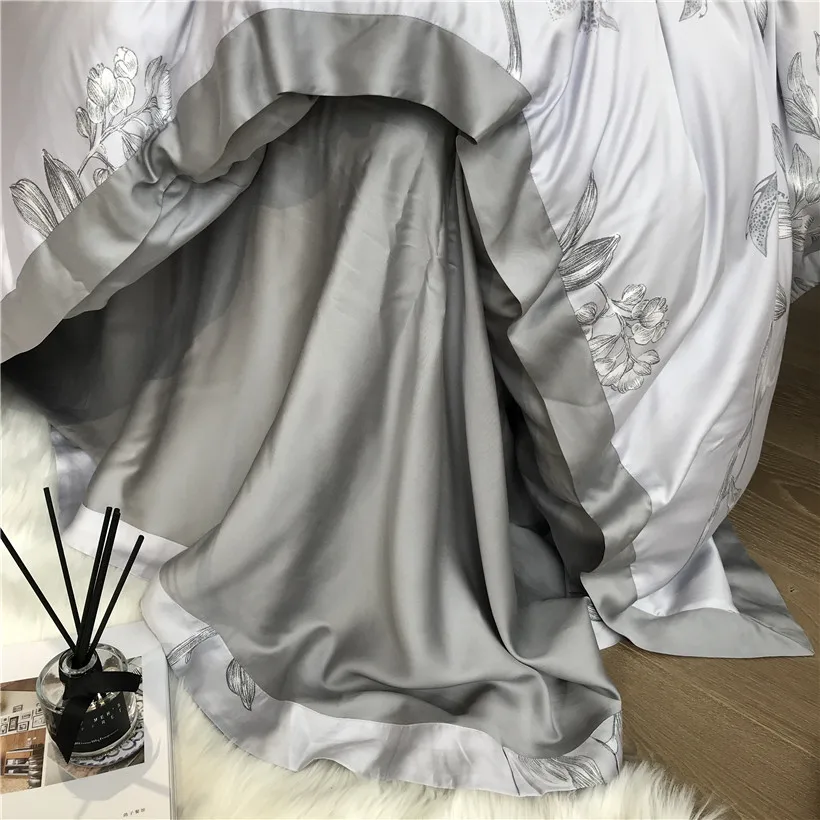 Ropa de cama Tencel Silk, 4 шт., набор постельного белья KING QUEEN, роскошный пододеяльник, простыня, постельное белье dekbedovertrek