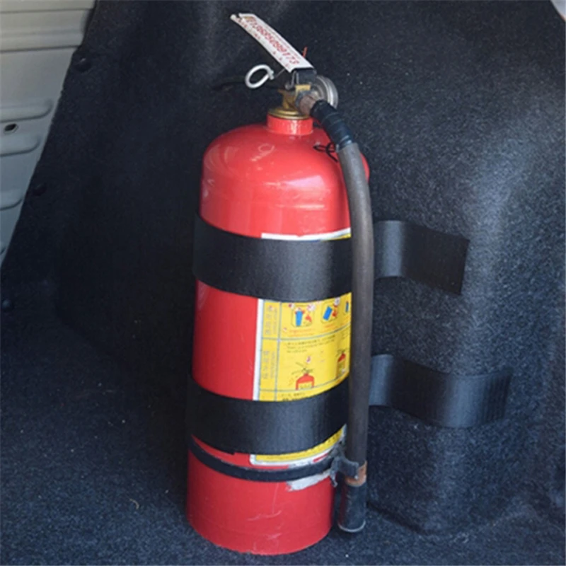 

1 Set Black Car Trunk Storage Bag Car Fire Extinguisher Fixing Strap Velcro Car Styling Accessories
