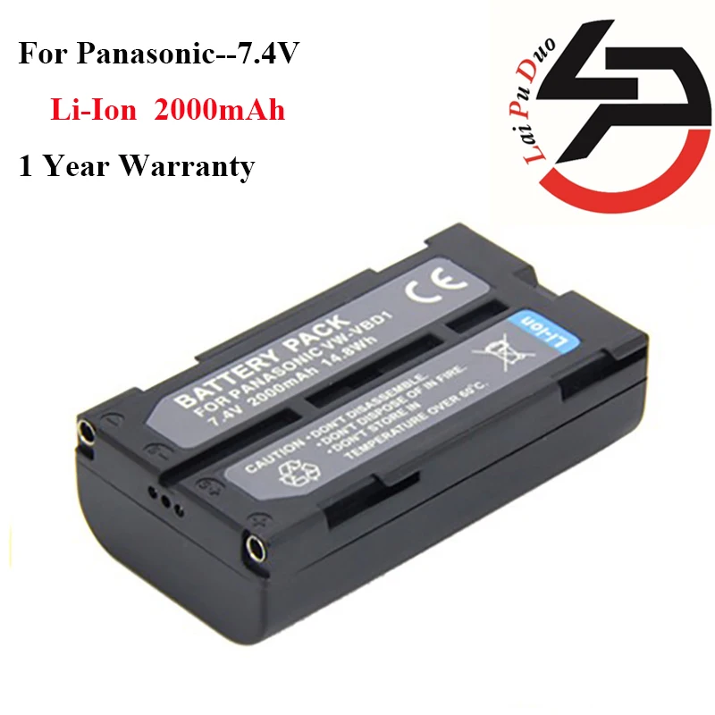 

Brand New 2000mah Replacement Camera Battery For Panasonic VW-VBD1 VW-VBD2 NV-DS1EN NV-DS5EN NV-DJ1 EZ-1P VW-B202 PV-BDP5