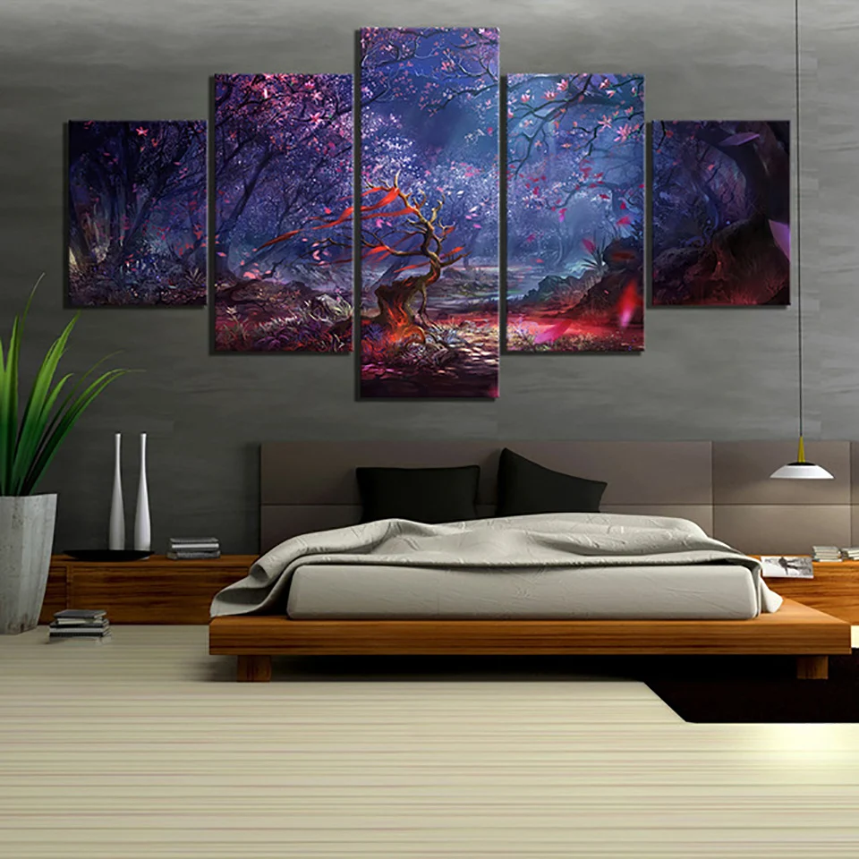 

HD Modular Prints Pictures Home Decor Flower Forest Landscape 5 Pieces Paintings Kids Room Canvas Poster Wall Artwork Frame
