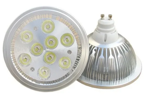 

2 year warranty free shipping sale AC85-265V GU10 AR111 9W LED spotlight,990lm 9*1W led bulb lamp light