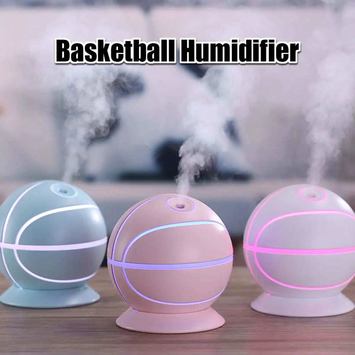 

Car Air Humidifier 240ml Essential Oil Diffuser With LED Lights Electric USB Basketball Humidifiers Car Aroma Diffuser