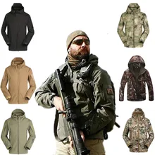 Высокое качество скрытый Акула кожа мягкая оболочка Открытый Военная тактическая куртка водонепроницаемая ветрозащитная Спортивная армейская одежда