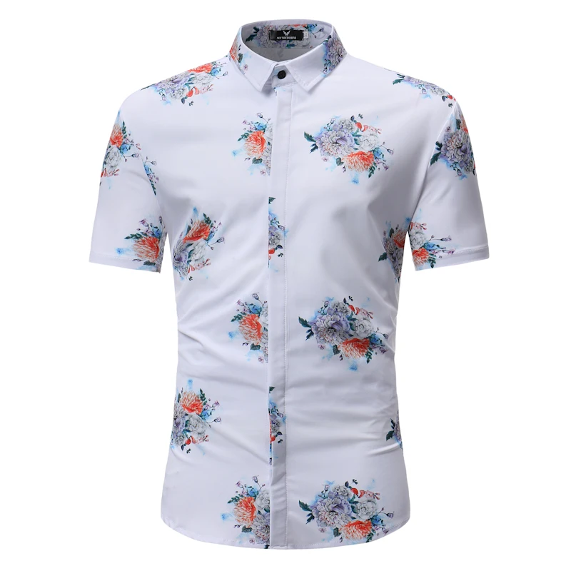 Модная мужская рубашка с коротким рукавом пляжный Гавайский летний Повседневный цветочный Леопардовый принт uxury рубашки мужская летняя брендовая одежда - Цвет: S112