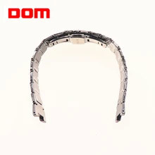 Мужской ремешок для часов DOM w-698, вольфрамовый стальной ремешок из нержавеющей стали, Кнопочная скрытая застежка