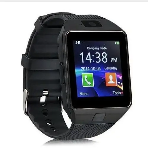 Смарт-часы DZ09 с камерой, Bluetooth, наручные часы, SIM карта, Смарт-часы, фитнес-браслет для Ios, Android телефонов, несколько языков - Цвет: Черный