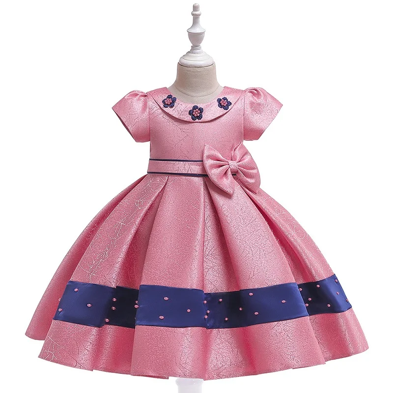 Платье с цветочным узором для маленьких девочек; свадебные вечерние платья для девочек; шелковое платье принцессы с бисером для дня рождения; вечерние платья для девочек