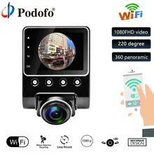 Podofo Dash Camera WiFi Full HD 1080P Car DVR Dashcam Video Camera Recorder 2.7″ IPS Screen 220 Degree Rotary Lens Registrator