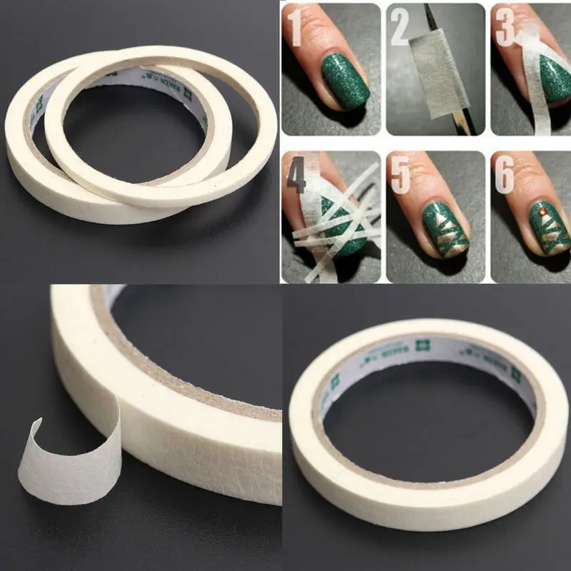 

0.5cm/1.2cm Beauty Manicure Nail Art Tape Stickers Guide Stencil Tape Roll Sticker DIY Nail Stickers White Manicure Tools