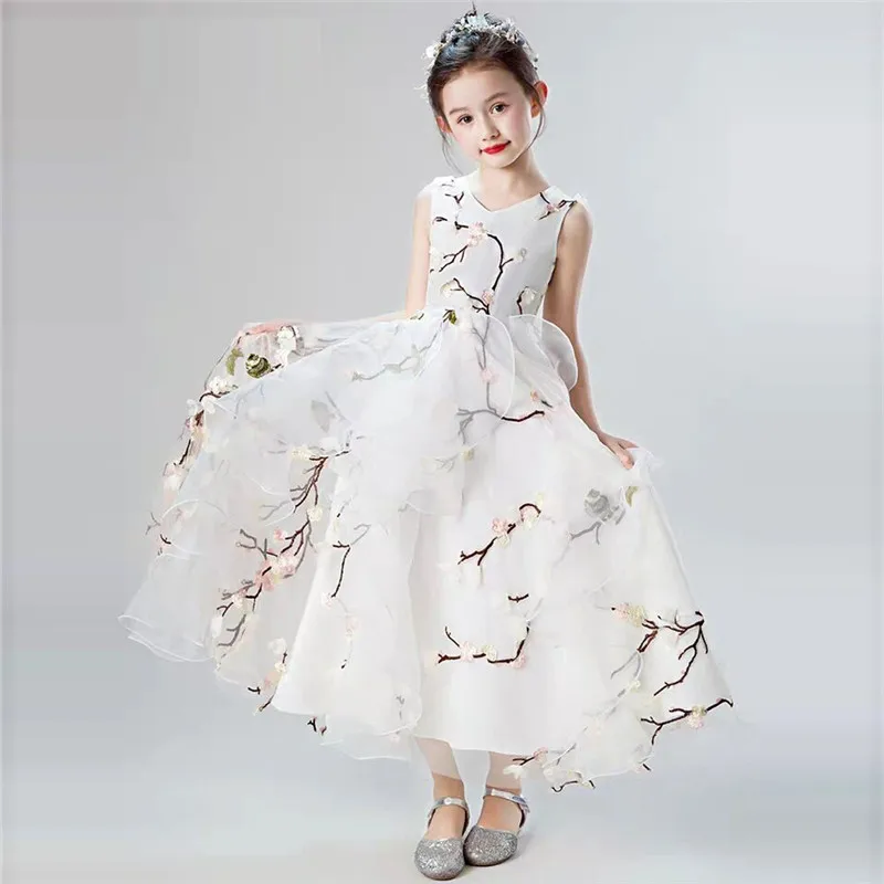 

Korean Sweet Girls Children Evening Party Dress Clothes Kids Teens Fashion Host Performance Princess First Communication Dress