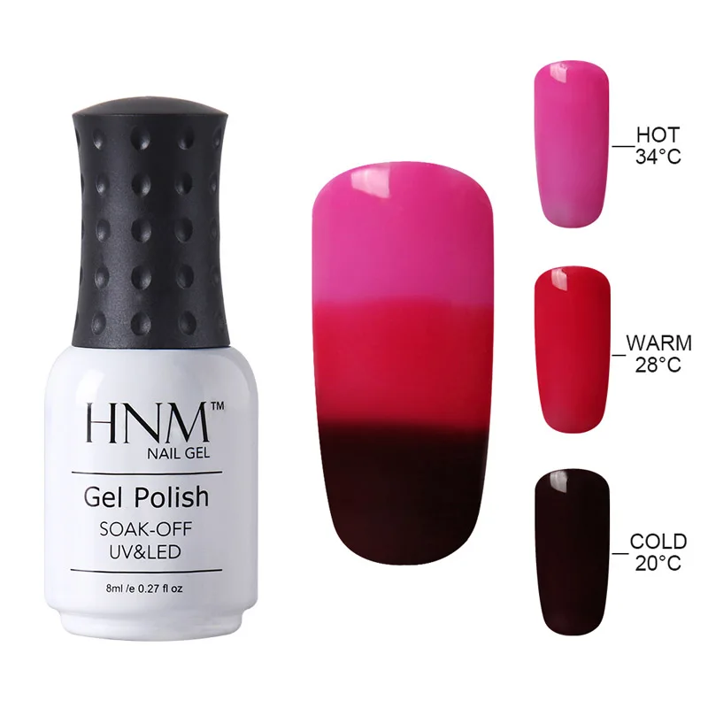 HNM 8 мл термальный 3 цвета меняющий УФ-гель для ногтей лак для ногтей замачиваемый полуперманентный штемпелюя краска