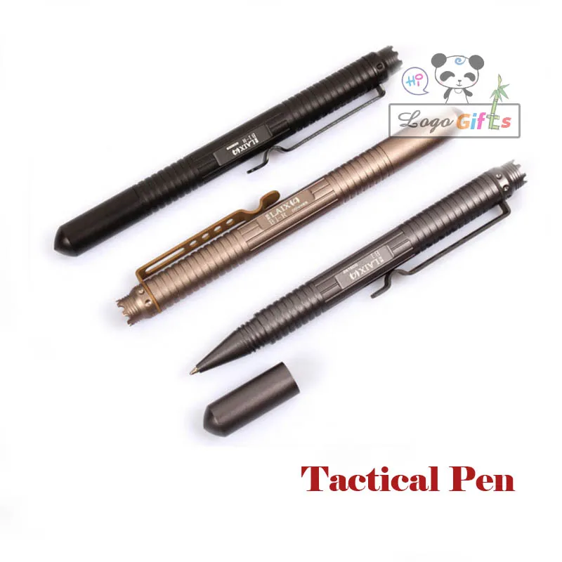 

Portable Tactical Pen+writing pen with black ink and blue ink refills Aviation Aluminum Anti-skid Self Defense Cooyoo Tool