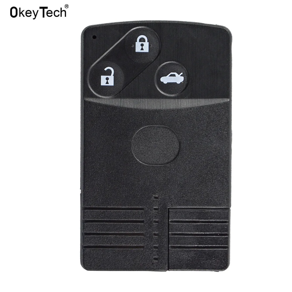 

OkeyTech 3 Button Smart Car Key Shell for Mazda 5 6 Series MX5 MX7 CX7 CX9 RX8 Miata Key fob Case With Insertable emergency key