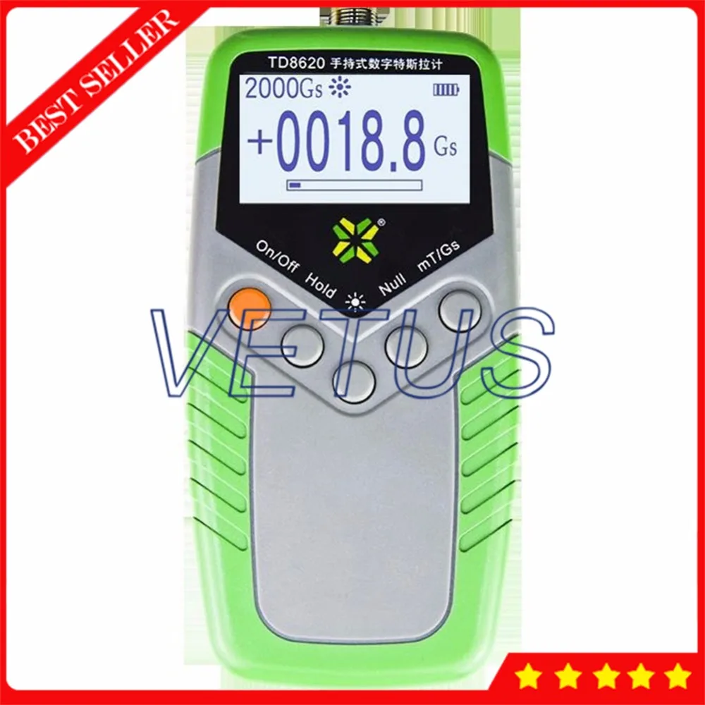 Teste de Precisão Gaussmeter 1 Portátil Campo Magnético da Superfície Td8620 Permanente Ímã Tesla Gauss Medidor Digital com Classe