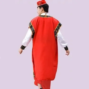Костюмы китайский национальных меньшинств для мужчин национальная одежда Sinkiang одежда фестиваль танцевальный костюм для мужчин Uyghur Косплей