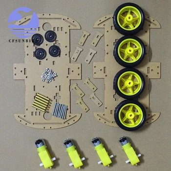 

One set Diy Smart Electronics 4WD Robot Smart Car Chassis Kit With Speed Encoder Brand New Wholesale Promotion (Dropshipping)