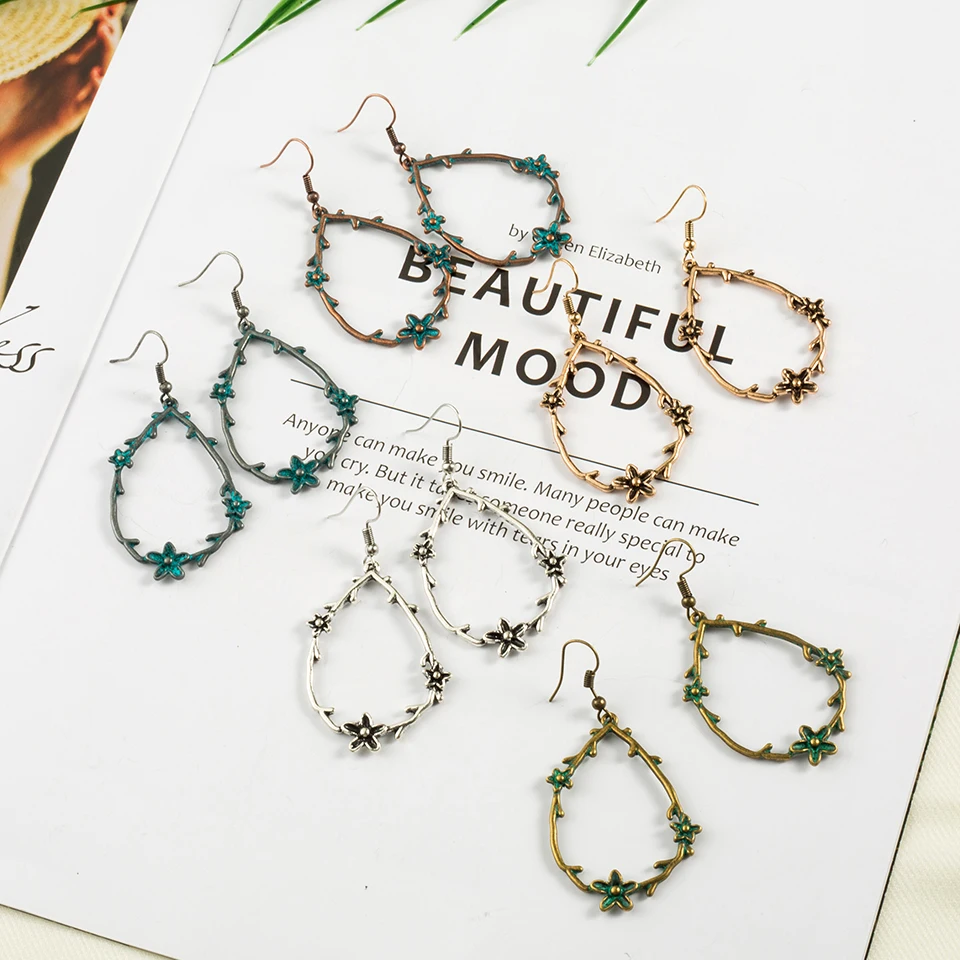 

Antique Alloy Boho Ethinic Dangle Drop Earrings Hanging for Women Vintage Bohemian Style Jewelry Fashon Women's Earrings 2018