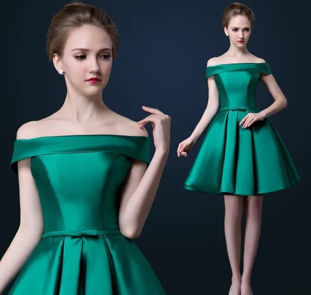 Buy Elegant Boat Neck Off the Shoulder Cocktail Dress