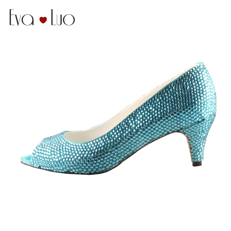 teal low heel shoes