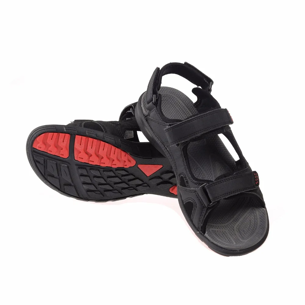 GRITION/мужские сандалии; летняя уличная мужская пляжная обувь на плоской подошве; легкие кожаные сандалии; дышащие прогулочные шлепанцы с открытым носком;