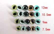 40 pces 7.5mm-12mm tamanho misto cor misturada gato brinquedo olhos podem escolher