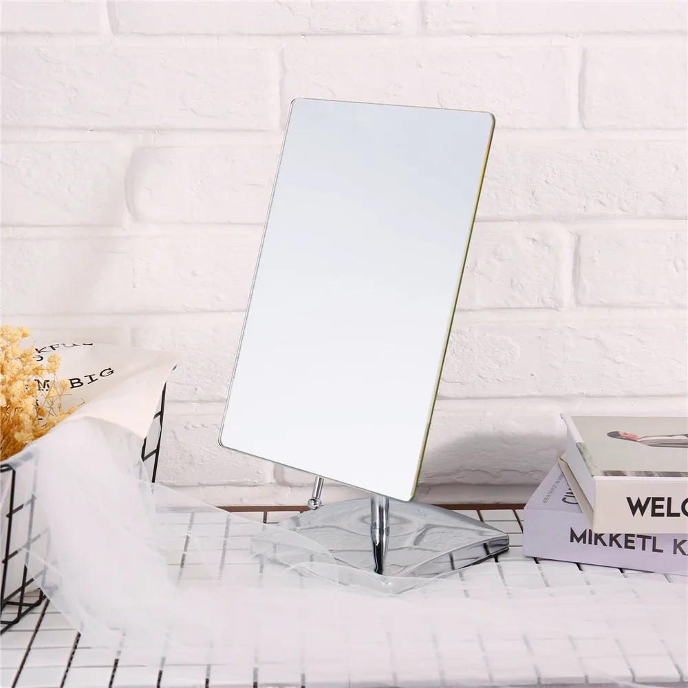 HD прямоугольный Настольный косметический туалетный столик макияж зеркало с эва основанием, 304 нержавеющая сталь большое не увеличительное речевое зеркало