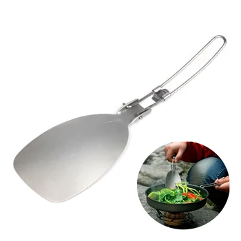 

Stainless Steel Folding Turner Outdoor Camping Cooking Utensils Kitchen Turner Metal Cookware Spatula For Picnic