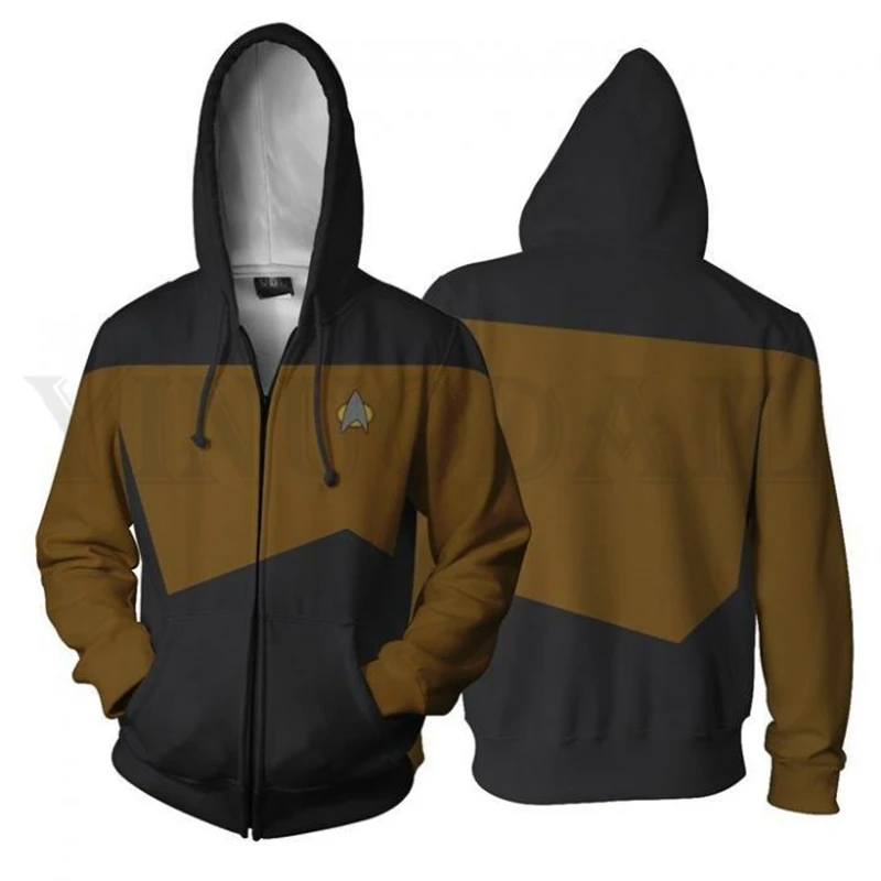 

Men and Women Zip Up Hoodies Star Trek Discovery Uniform Hooded Jacket Superheroes Sweatshirt Fans Streetwear Cosplay Costume