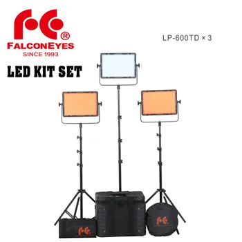

Falcon Eyes DV-600kit 3pcs/lot 36W 3200-5600K Bi-Color 600pcs LED Panel for Photography Video Film Interview Shooting