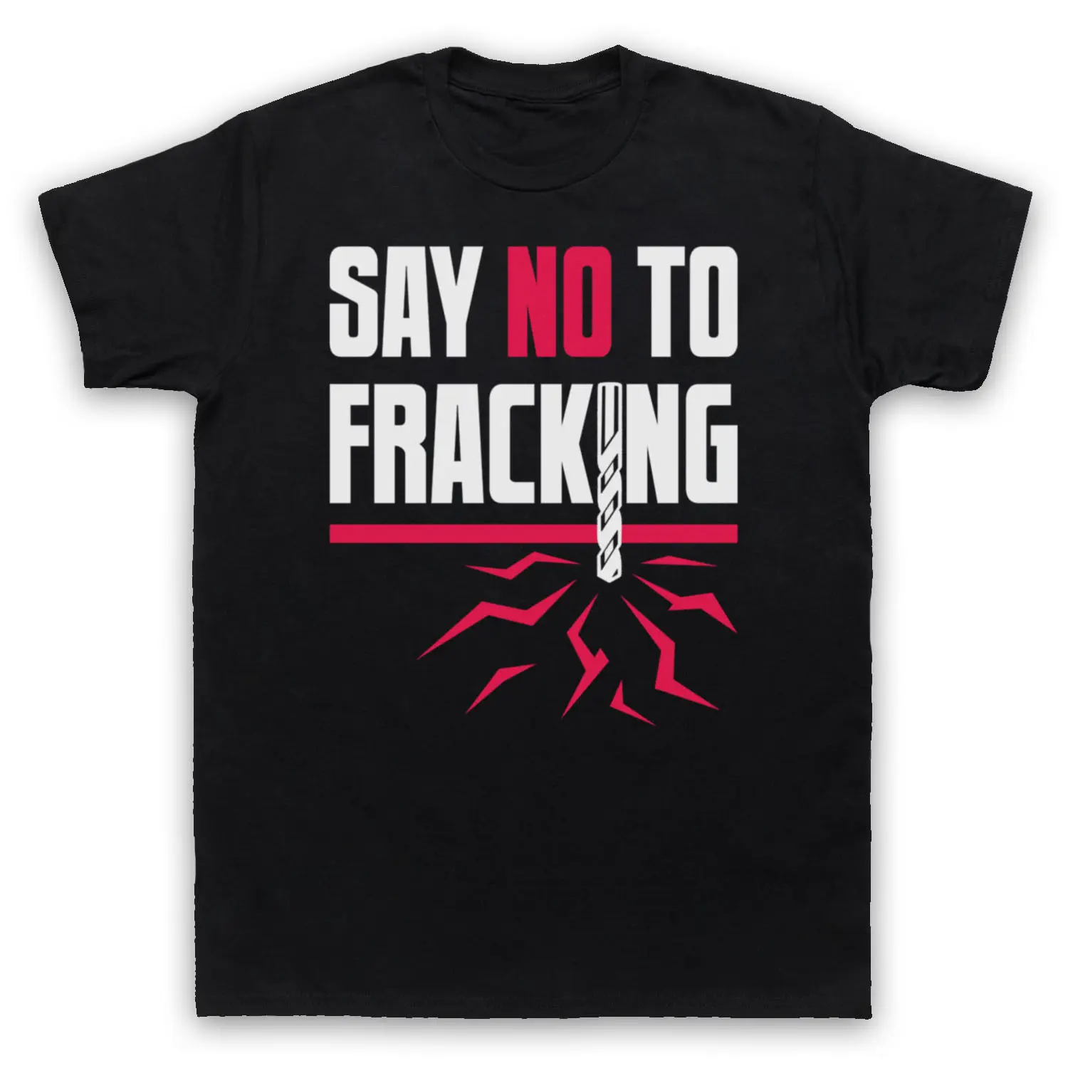 

High Quality Men's Short Sleeve Tees Say No To Fracking Environmental Protest T-shirts 100% Cotton Anti-Wrinkle
