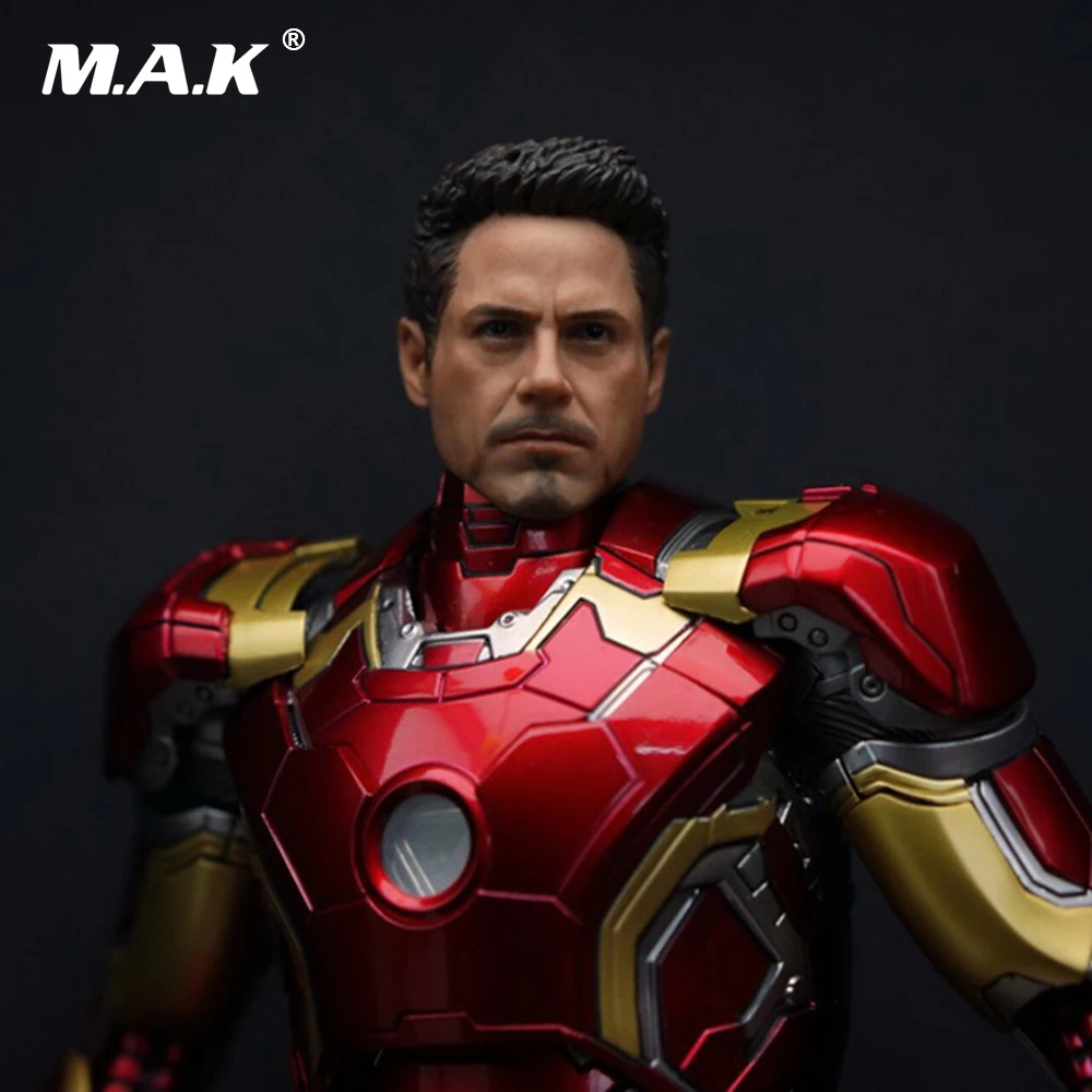 

1/9 Male Head sculpt Wounded Ver 1:9 Collection Iron Man Tony Head Model Carving F KingArts MK42 MK43