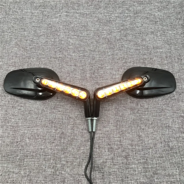 thumbnail image 2 of Limited Edition Silver Motorcycle Mirror Muscle LED Turn Signals Light Moto Rearview Side 2 of 9