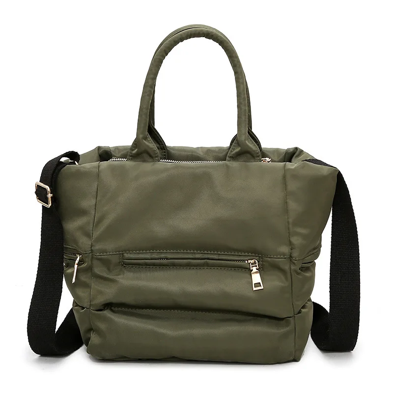 

HANSOMFY Space Bale Handbags Woman Casual Space Cotton Totes Bag Down Feather Padded Lady Shoulder Crossbody Bag