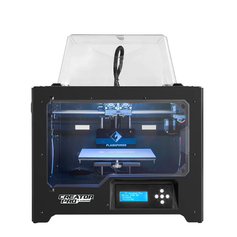 FlashForge 3d Printer Creator Pro Metal Frame Structure Optimized Build Platform Dual Extruder W/2 Spools Works with ABS and PLA