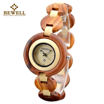 

BEWELL 2018 Women Watches Hand-made Wooden Lady Dress Watch Female Clock quartz-watch Luxury Wrist Watch Gifts relogio feminino