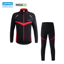 Wosawe Для мужчин Термальность зима Велоспорт куртка Брюки для девочек костюм ветрозащитный Водонепроницаемый велосипед Велосипедный Спорт Ветровка Костюмы с длинным рукавом Велоспорт комплект