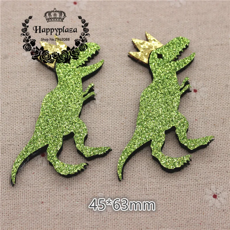 

10pcs Lovely Non-woven Glitter Leather Fabric Animal Dinosaur Applique Patches Accessories DIY Craft Decoration,45*63mm