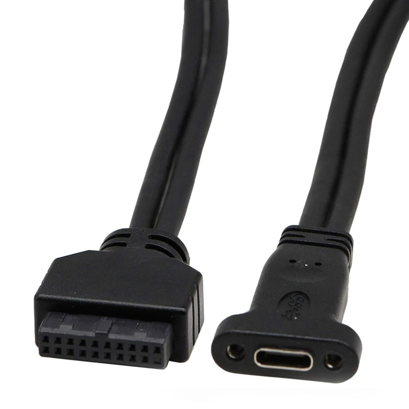 USB 3,0 20 Pin к USB C Передняя панель соединительный кабель, USB 3,0 20 Pin Female к usb type C Female Панель Крепление Удлинительный кабель