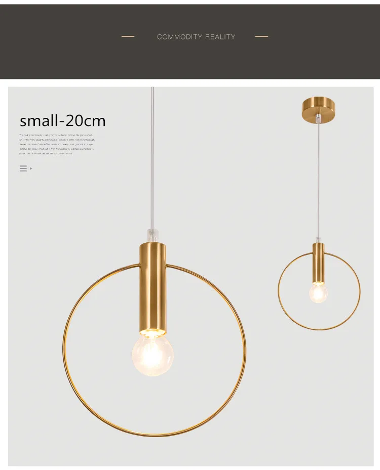 Simple pendant light Vintage retro LED indoor lamp ball gold modern coffe vintage bar shop living decoration hanging AC110-265v