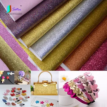 

DIY Bag/Hair Ornaments Home Decoration Material Shining Glitter PU Artificial Leather Fabric S0323L
